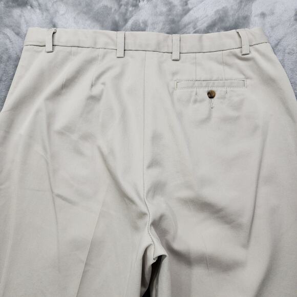 Vintage Eddie Bauer Pants Womens 14 Tan Khaki Comfort Waist High Rise Tapered - Picture 5 of 16